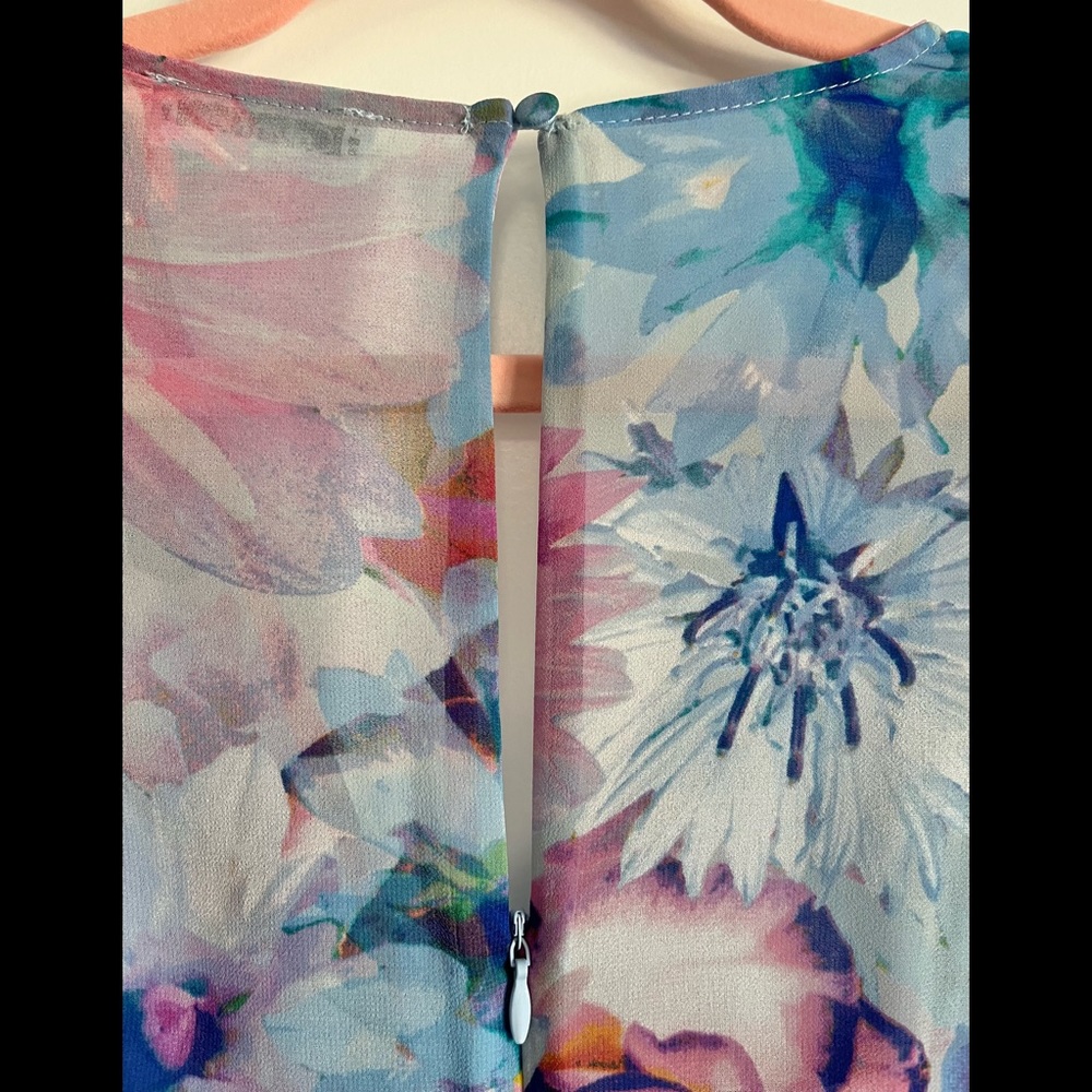 NWT Calvin Klein Floral Watercolor Sleeveless Dress Size 6 - Picture 11 of 13